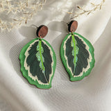 Calathea Medallion Earrings - Green - DORUZOVA