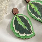 Calathea Medallion Earrings - Green - DORUZOVA