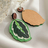 Calathea Medallion Earrings - Green - DORUZOVA